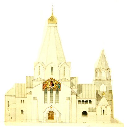 Ontwerp voor de kerk van Balakovo door Fyodor Shekhtel