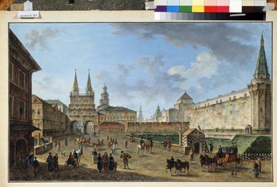 Moskou, zicht op de Opstandingspoort op het Rode Plein door Fyodor Yakovlevich Alexeev