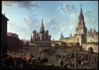 Het Rode Plein in Moskou door Fyodor Yakovlevich Alexeev