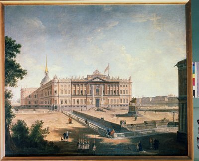 Zicht op het Michailpaleis en het Connetableplein in Sint-Petersburg door Fyodor Yakovlevich Alexeev