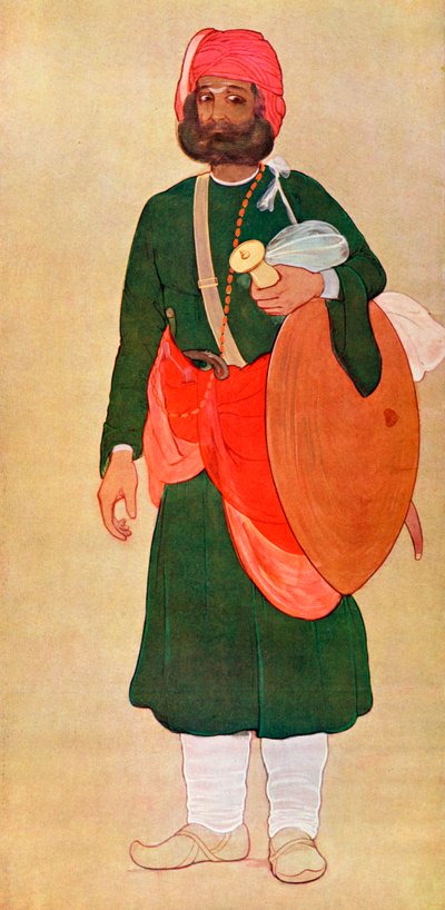 De Rajput krijger uit de Oorlogsgroep, 1929 door Fyzee Rahamin