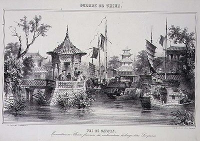 Uitzicht op Canton, vrouwelijke zeilers in hun sampans, uit 