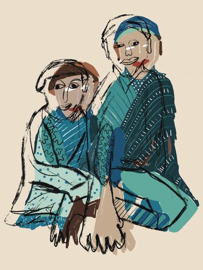 Rustige blauwe figuren door GIovanna Gil Alves
