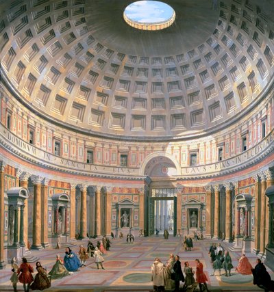 Interieur van het Pantheon, Rome door G.P. (workshop of) Pannini or Panini