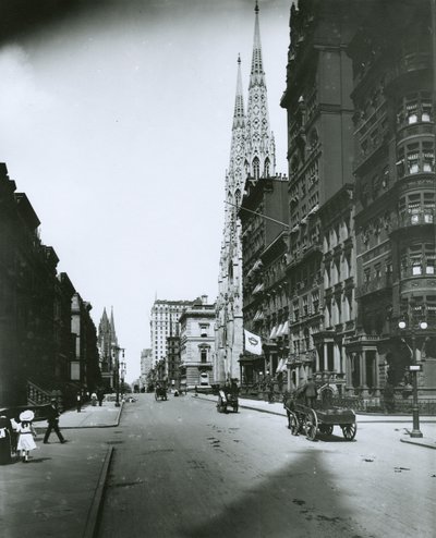 Fifth Avenue, kijkend naar het noorden vanaf 49th Street door G.P. Hall und Sohn