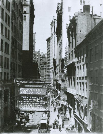 Taft en Sherman Banner op Maiden Lane, New York City, 1908 door G.P. Hall und Sohn