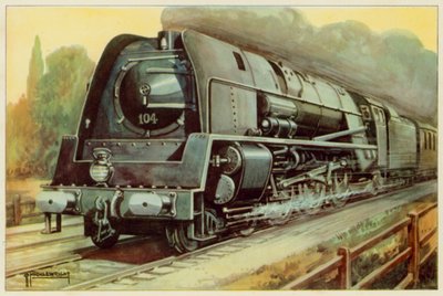 Belgische Nationale Spoorwegen, gestroomlijnde expres passagierslocomotief door G.P. Micklewright