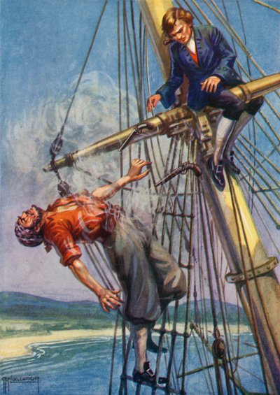 Illustratie voor Schateiland door Robert Louis Stevenson door G.P. Micklewright