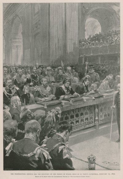Dankdienst voor het herstel van de Prins van Wales van ziekte, St Paul