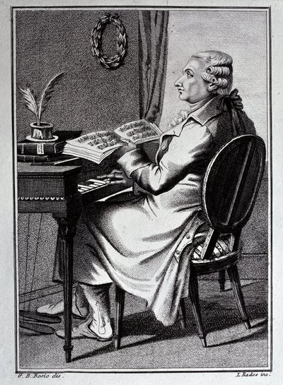 Portret van Antonio Sacchini (tekening) door G. B. Bosio