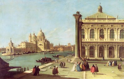 Ingang van het Grote Kanaal, Venetië, met de Piazzetta en de Kerk van Santa Maria della Salute door G. Canaletto