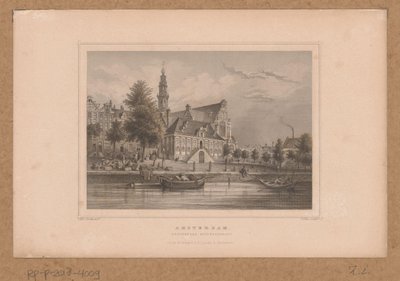 Gezicht op de Westerkerk te Amsterdam vanaf de Keizersgracht door G. Hess