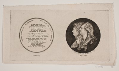 Medaille met portretten van Lodewijk XVI, zijn koningin en zoon door G. N. Angelo