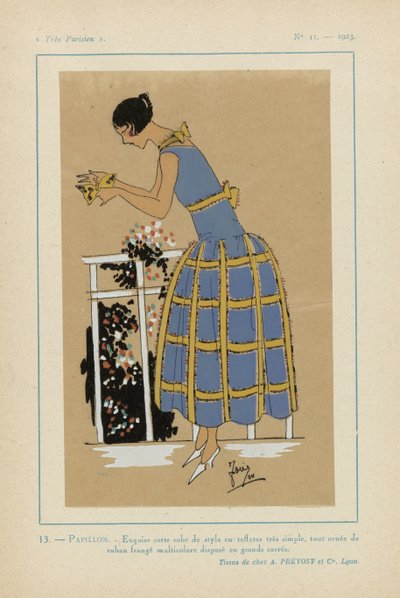 Très Parisien 1923 No 11: 13.- PAPILLON. - Exquise cette robe de style... door G P. Joumard