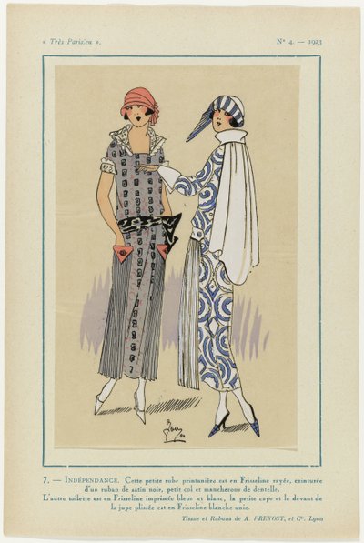 Très Parisien, 1923, No. 4: 7- ONAFHANKELIJKHEID. Deze kleine jurk... door G P. Joumard