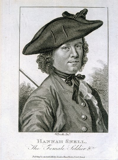 Hannah Snell, de Vrouwelijke Soldaat, gepubliceerd door R.S. Kirby, 1804 door G. Scott
