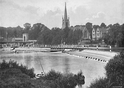 Brug en stuw bij Great Marlow, ca. 1896 door G. W. Wilson and Company