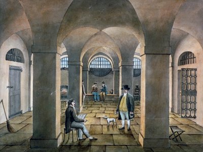 Interieur in Horsemonger Lane Prison, Union Road, Southwark, Londen, c1826 door G Yates