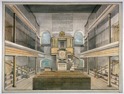 Interieur van de kapel, Horsemonger Lane Prison, Union Road, Southwark, Londen, 1826 door G Yates
