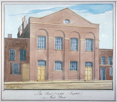 Lion Street Baptistenkapel, nabij New Kent Road, Southwark, Londen, 1826 door G Yates