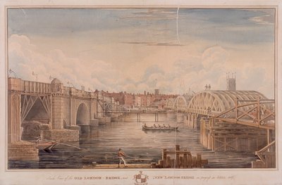 London Bridge oud en nieuw, Londen door G Yates