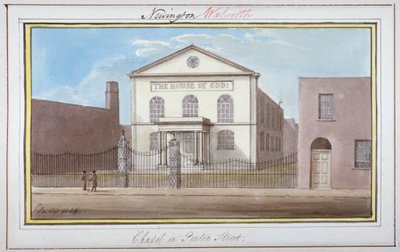 Uitzicht op de kapel in Penton Street, Southwark, Londen, 1825 door G Yates