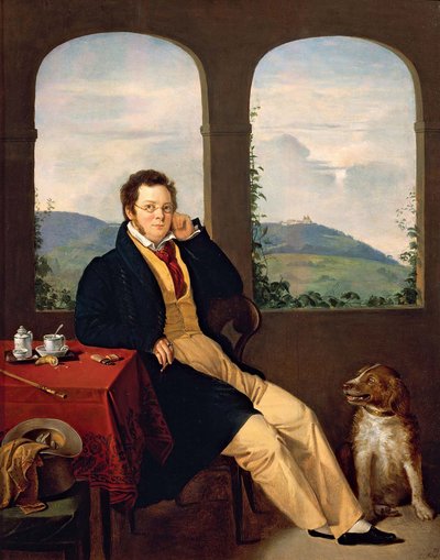 Portret van Franz Schubert 1797-1828, 1827 door Gabor Melegh