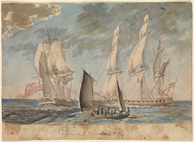Twee kleine fregatten van de Koninklijke Marine door Gabriel Bray