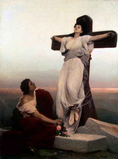 Christelijke martelaar aan het kruis, Sint Julia door Gabriel Cornelius Max Ritter von