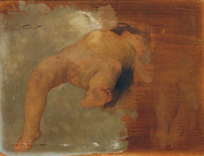 Liggende putto door Gabriel Ferrier