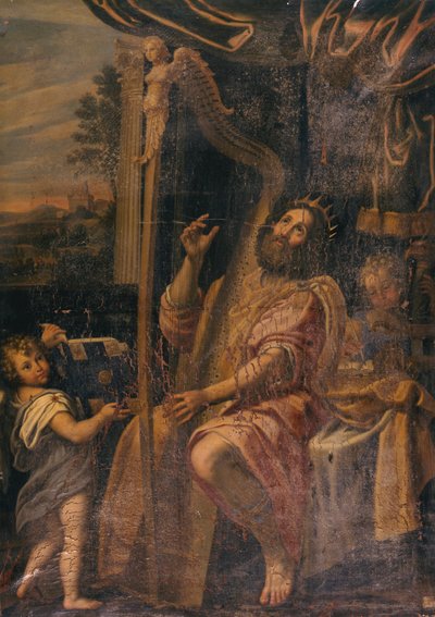 David speelt harp door Gabriel Francois Doyen