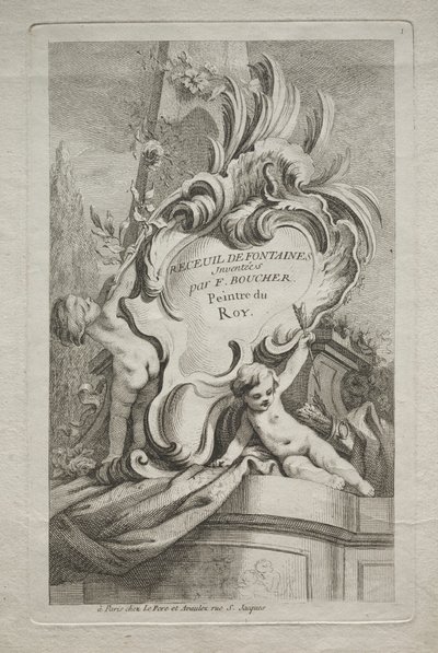 Boek der Fonteinen: Nr. 1, Titelpagina door Gabriel Huquier