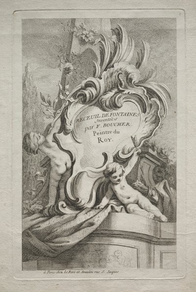 Boek der Fonteinen: Nr. 1, Titelpagina door Gabriel Huquier