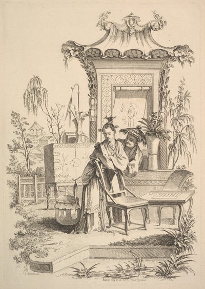 Chinese man en vrouw door Gabriel Huquier