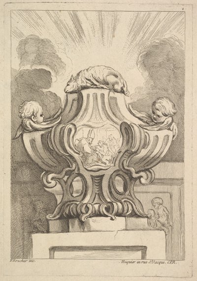 Ontwerp voor een urn, 1725-72 door Gabriel Huquier