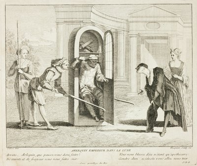 Plaat uit Livre de Scènes Comiques door Gabriel Huquier