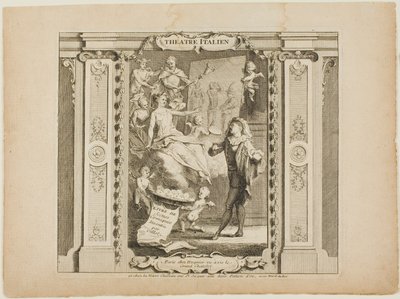 Théatre Italien, frontispice voor het Livre de Scenes Comiques door Gabriel Huquier