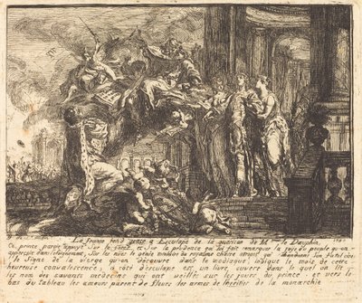 Allegorie van het herstel van de Dauphin door Gabriel Jacques de Saint Aubin