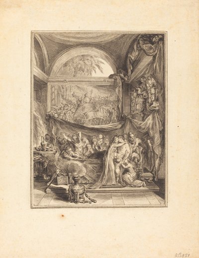 De dood van Germanicus door Gabriel Jacques de Saint Aubin