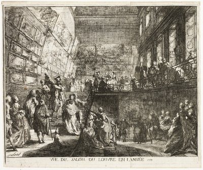 Uitzicht op de Salon in het Louvre in het Jaar 1753 door Gabriel Jacques de Saint Aubin