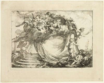 Vignet voor een Adres door Gabriel Jacques de Saint Aubin