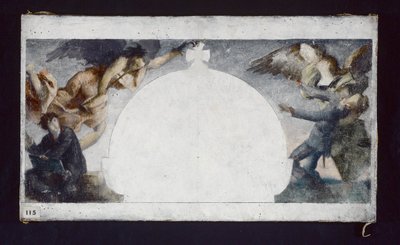 Schets voor het schilderij van het monument voor de doden van de oorlog van 1870 bij het Lycée Chaptal, circa 1879 door Gabriel Joseph Marie Augustin Ferrier
