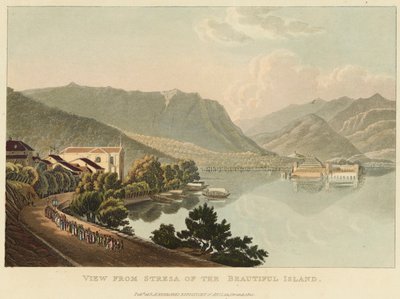 Uitzicht vanaf Stresa op het Mooie Eiland (Isola Bella, Lago Maggiore), voor 1820 door Gabriel L. and Lory Mathias G.  Lory
