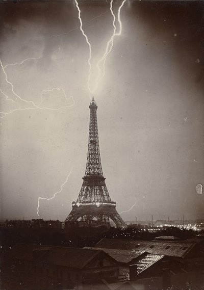 De Eiffeltoren Getroffen door Bliksem, 1902 door Gabriel Loppe