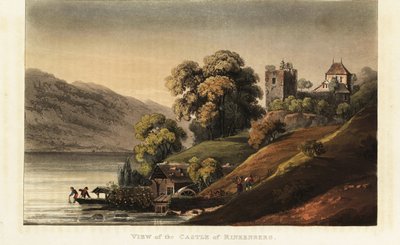 Ruïnes van het middeleeuwse Ringgenberg-kasteel aan het Brienz-meer, kanton Bern, Zwitserland door Gabriel Ludwig (after) Lory