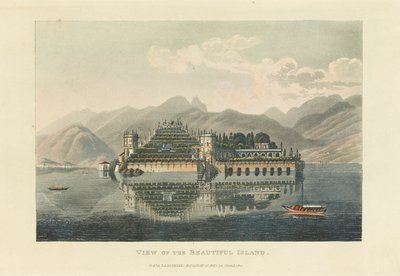 Uitzicht op het Mooie Eiland Isola Bella, Lago Maggiore, voor 1820 door Gabriel Ludwig Lory