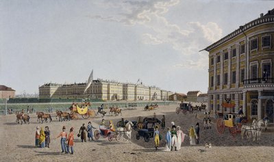 Uitzicht op het Paleisplein vanaf de Nevsky Prospekt door Gabriel Ludwig Lory the Elder