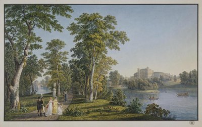 Uitzicht op het paleis in Gatchina vanuit het park, 1753 door Gabriel Ludwig Lory the Elder