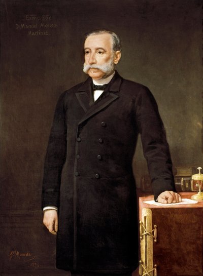 Portret van Manuel Alonso Martinez (1827-1891), Spaanse advocaat en politicus, lid van de Liberale Unie door Gabriel Maureta Aracil