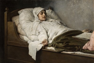 De zieneres van Prevorst in diepe slaap, 1892 door Gabriel Max